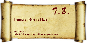 Tamás Borsika névjegykártya