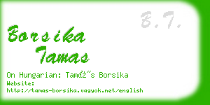 borsika tamas business card